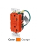Leviton GFTR2-IGO - 20A - 125 V - NEMA 5-20R - Extra-Heavy Duty Industrial Grade Isolated Ground Duplex Tamper-Resistant Self-Test GFCI Receptacle - 20 Amp Feed-Through - Orange